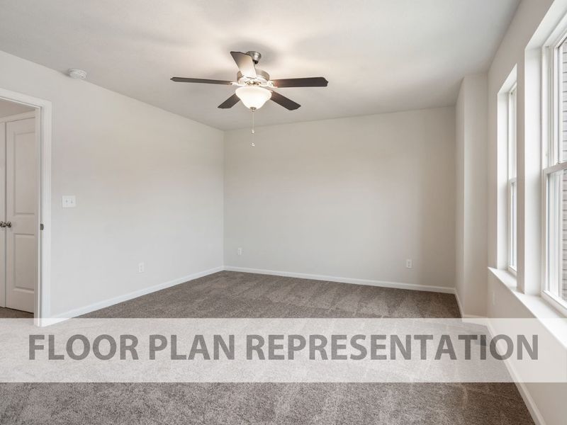 Athens 3 Bedroom Plan Primary Bedroom View 2 | Ivey Homes