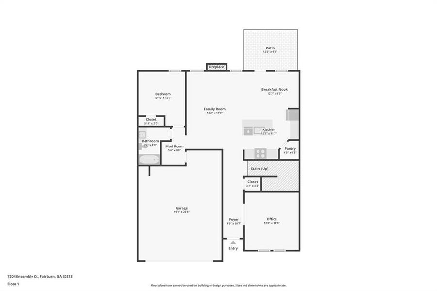2D floor plan layout of this home in Harmony Manor, Fairburn, GA (Image 5).