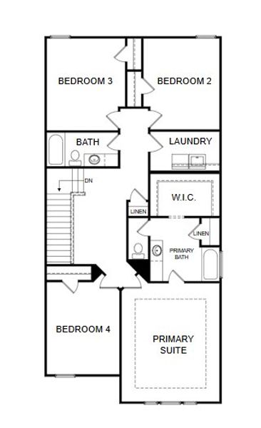 2D floor plan layout for the Springdale by Piedmont Residential in Castleberry Pointe, Dawsonville, GA (Image 3).