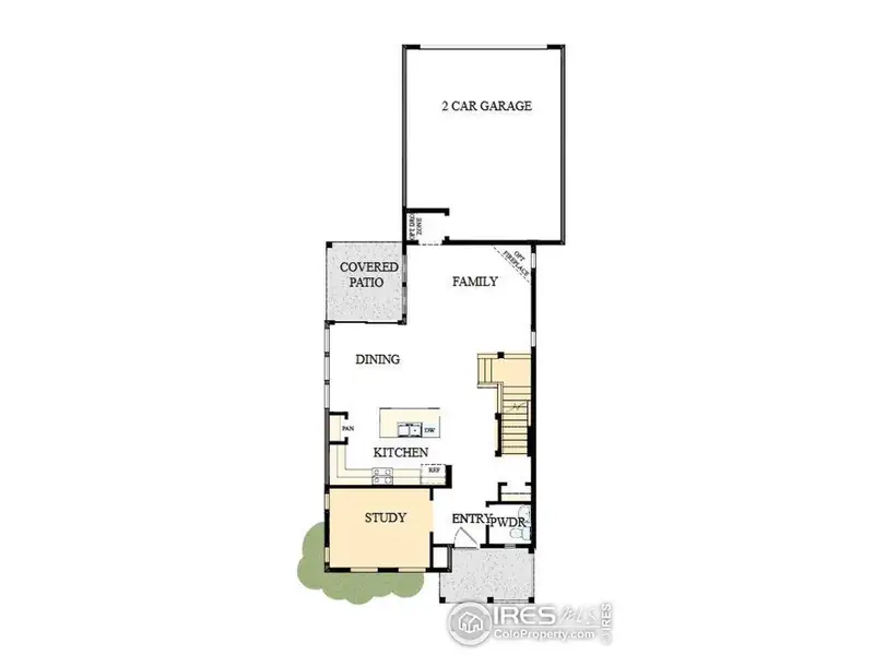 2D floor plan layout of this home in Kinston Cottage, Loveland, CO (Image 3).
