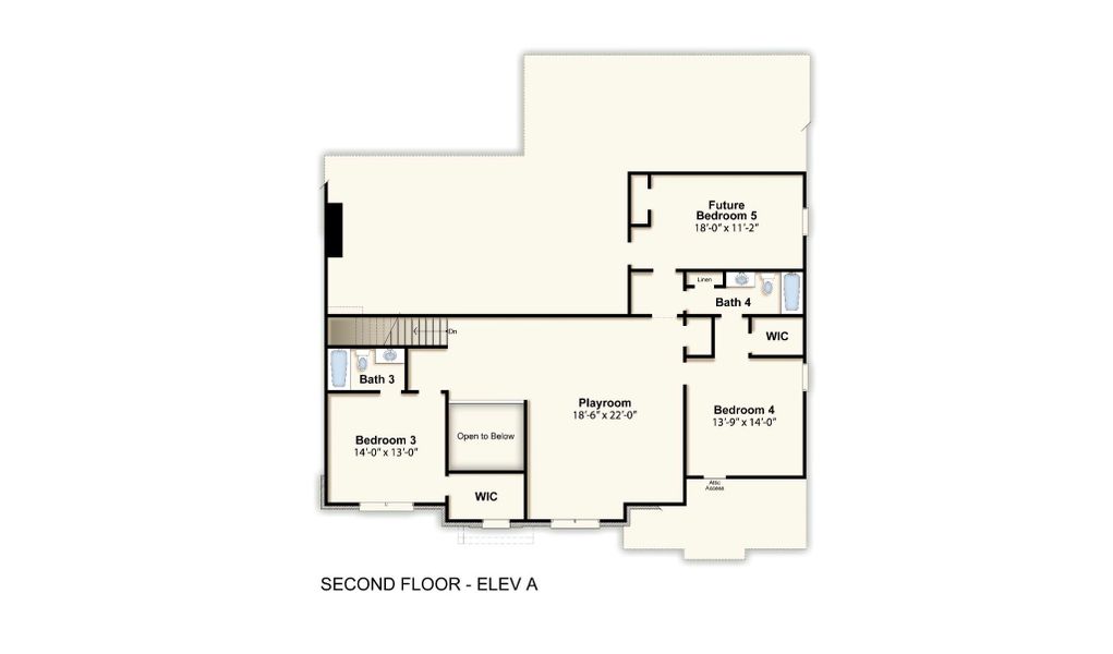 2D floor plan layout for the Huntington by Grant & Co in White Oak, Arlington, TN (Image 4).