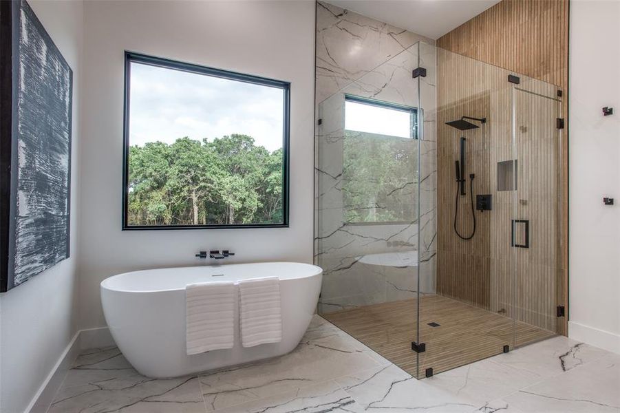 Bathroom with separate shower and tub