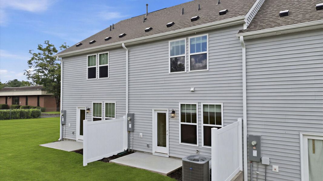 Exterior details and patio area of a home in Clarke Townes, Anderson (Image 3). Exterior details and patio area of a home in Clarke Townes, Anderson (Image 3).