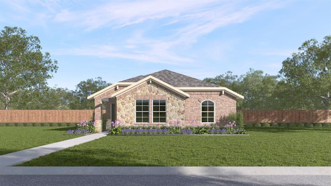 Front exterior of a new home in Magnolia at Legacy Hills, Celina, TX, highlighting curb appeal (Image 1). Front exterior of a new home in Magnolia at Legacy Hills, Celina, TX, highlighting curb appeal (Image 1).