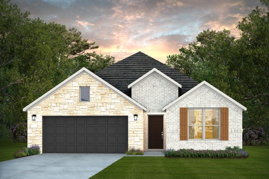 Representative exterior photo of a completed home built from the Denali by Pulte Homes in Davis Ranch, San Antonio, TX (Image 6). Representative exterior photo of a completed home built from the Denali by Pulte Homes in Davis Ranch, San Antonio, TX (Image 6).