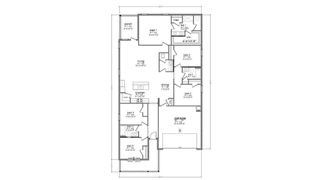 2D floor plan layout of this home in Palmetto Bluff, Port Saint Joe, FL (Image 5).