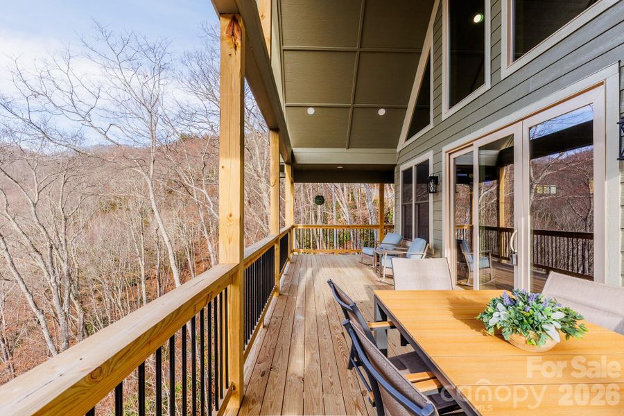 Exterior details and patio area of a home in , Maggie Valley (Image 21).