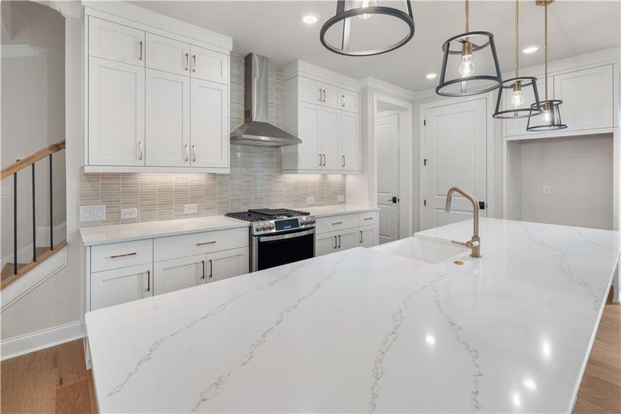 Furnished interior view inside a new home in Ward's Crossing Townhomes, Johns Creek (Image 12). Furnished interior view inside a new home in Ward's Crossing Townhomes, Johns Creek (Image 12).