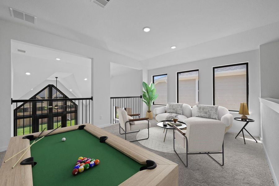 Game room overlooks the family room. Perfect space for the whole family to enjoy. Game room overlooks the family room. Perfect space for the whole family to enjoy.