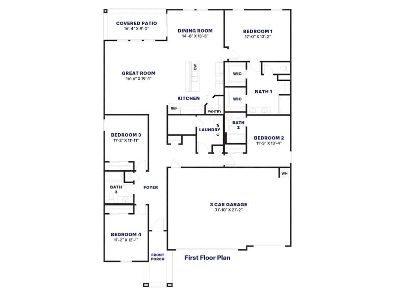 2D floor plan layout of this home in Magma Ranch Vistas, Florence, AZ (Image 2). 2D floor plan layout of this home in Magma Ranch Vistas, Florence, AZ (Image 2).