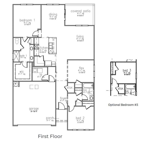 2D floor plan layout of this home in Cross Creek, Lexington, SC (Image 3).