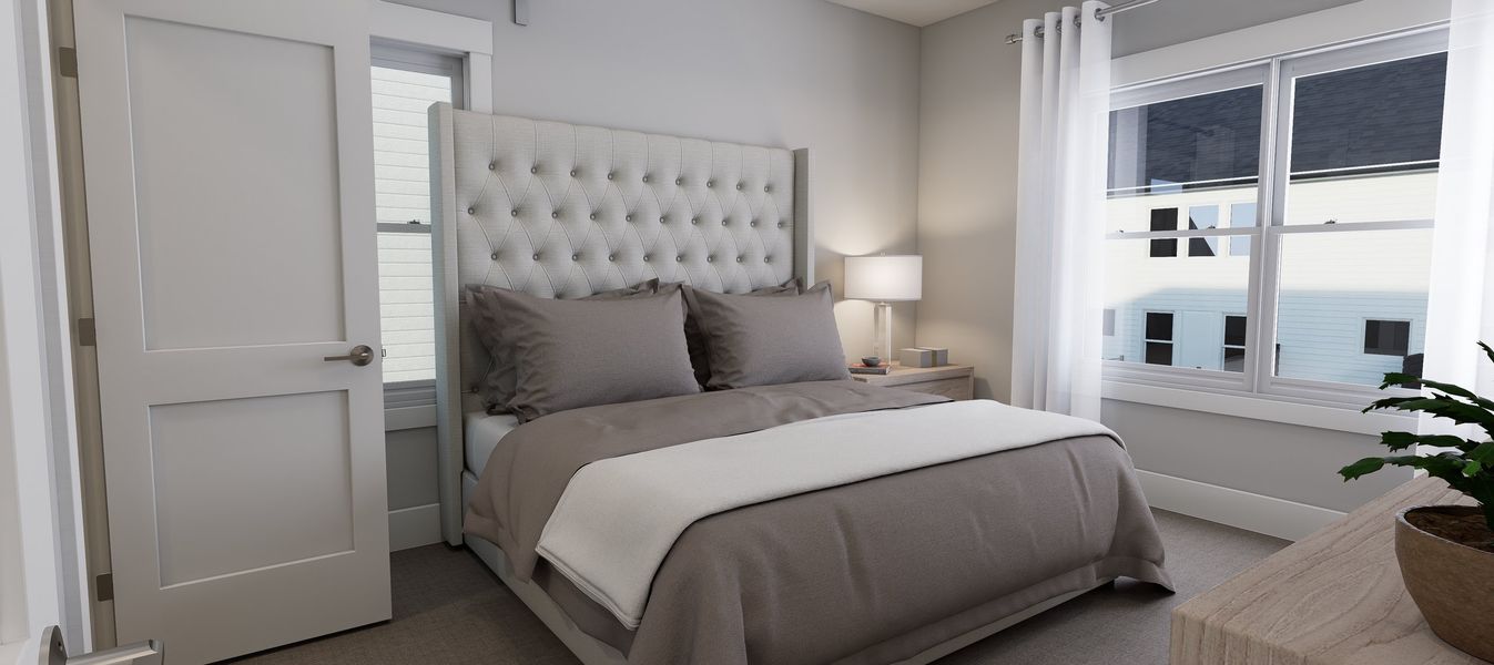 Representative furnished interior of a home built from the Atlas End Unit by Baker Residential in Atwater Station - Midtown Collection, Fuquay Varina (Image 12).