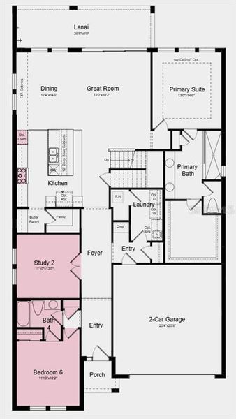 2D floor plan layout of this home in Indigo Creek, Apollo Beach, FL (Image 2). 2D floor plan layout of this home in Indigo Creek, Apollo Beach, FL (Image 2).