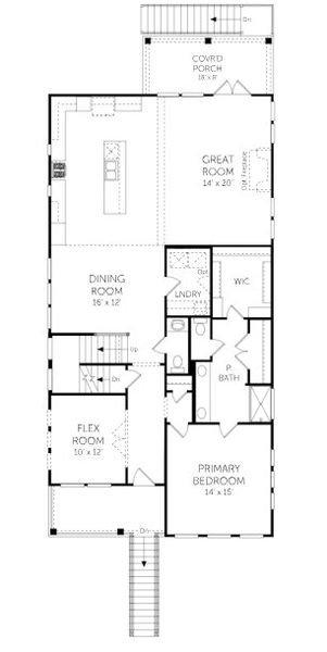 2D floor plan layout for the Avondale III - Single Family Homes by Dream Finders Homes in Miller's Crossing, Johns Island, SC (Image 6).