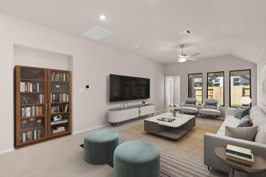 Furnished interior view inside a new home in The Trails 40', New Caney (Image 6).