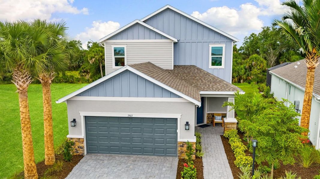 Representative exterior photo of a completed home built from the Anastasia by Taylor Morrison in Skye Ranch Community Group Page, Sarasota, FL (Image 1). Representative exterior photo of a completed home built from the Anastasia by Taylor Morrison in Skye Ranch Community Group Page, Sarasota, FL (Image 1).