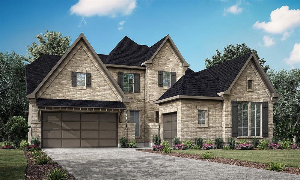 Como floor plan by Newmark Homes on a corner lot and no rear neighbors.