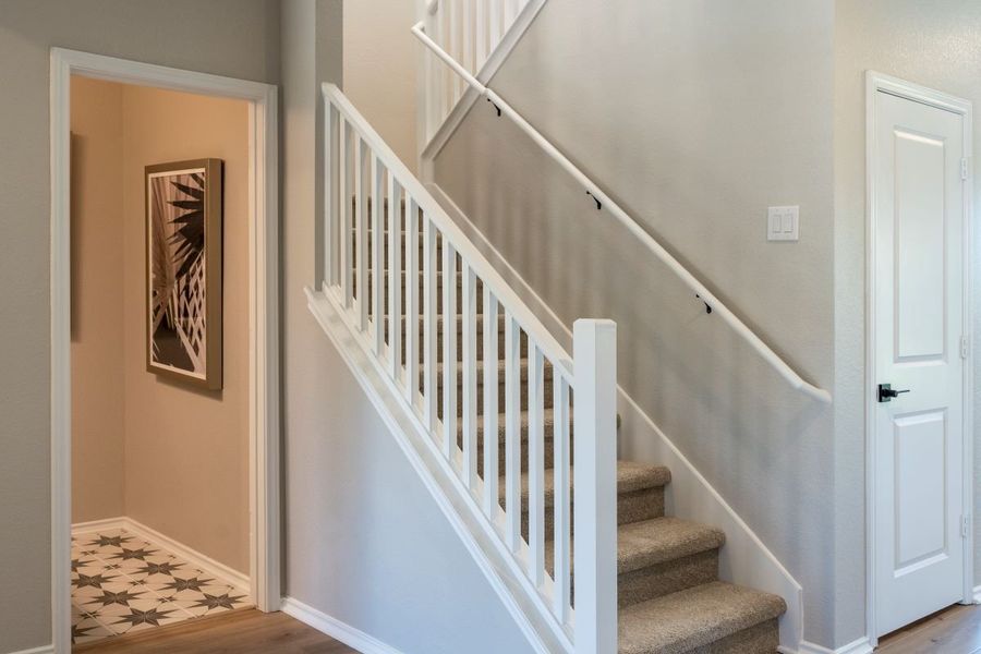 Representative unfurnished interior of a home built from the 2429 by KB Home in River Bluff, Leander (Image 11). Representative unfurnished interior of a home built from the 2429 by KB Home in River Bluff, Leander (Image 11).
