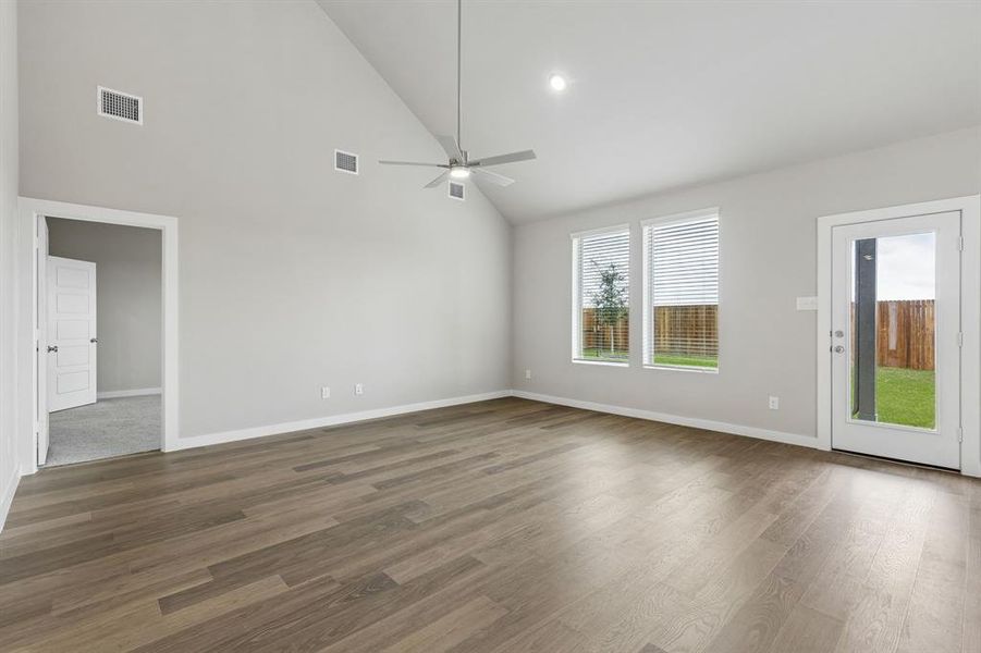 Living Room in the Winters home plan by Trophy Signature Homes – REPRESENTATIVE PHOTO