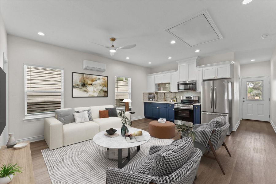 Furnished interior view inside a new home in , Galveston (Image 6). Furnished interior view inside a new home in , Galveston (Image 6).