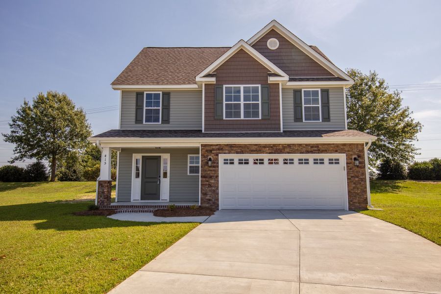 Representative exterior photo of a completed home built from the Rockbridge by Bill Clark Homes in Davenport Farms, Winterville, NC (Image 35).