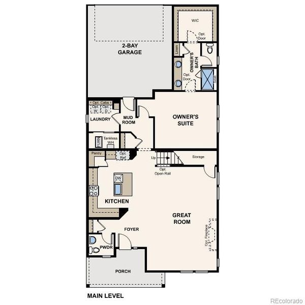2D floor plan layout of this home in The Boulevard II Collection at Windler, Aurora, CO (Image 3).