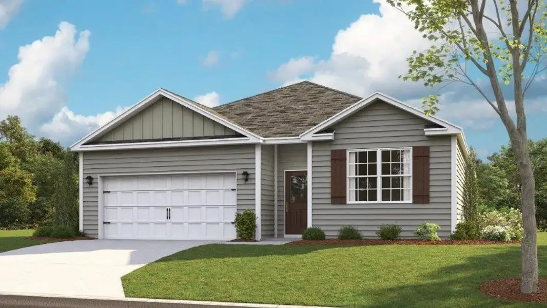 Front exterior of a new home in The Hideaway at Edgestone, Ooltewah, TN, highlighting curb appeal (Image 21).