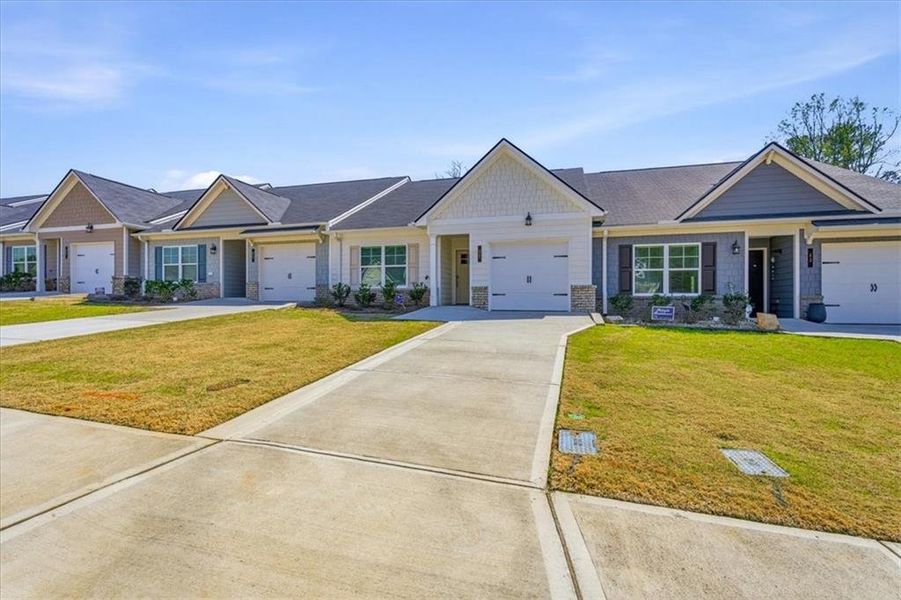 Front exterior of a new home in Silver Leaf, Dawsonville, GA, highlighting curb appeal (Image 22).