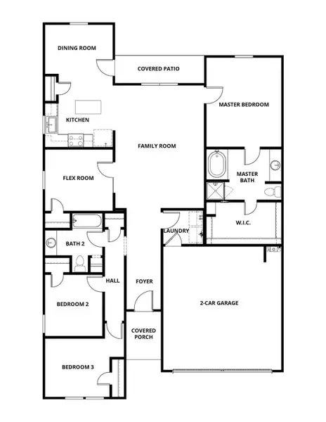 2D floor plan layout of this home in Freeman Ranch, Katy, TX (Image 3).