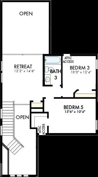 2D floor plan layout of this home in The Highlands - Grove Collection, Porter, TX (Image 6).