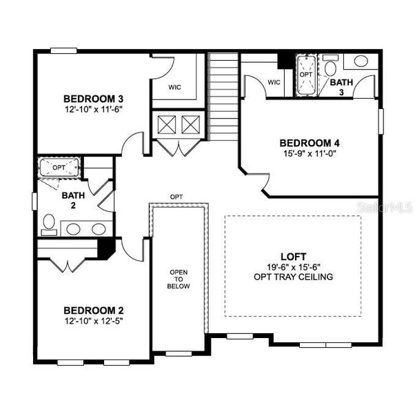 2D floor plan layout of this home in Estates at Rivercrest, Sanford, FL (Image 5).