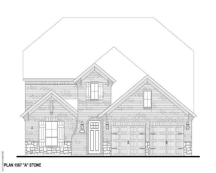 Plan 1567 Elevation A w/ Stone