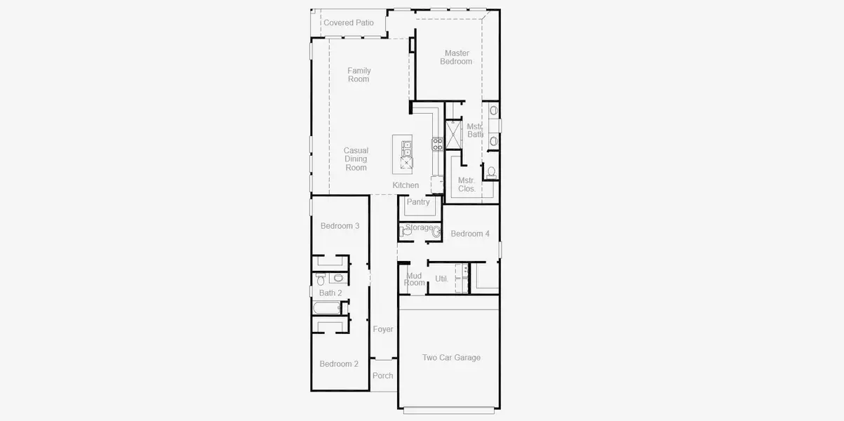 2D floor plan layout for the Troy by Coventry Homes in Highland Village 45', Georgetown, TX (Image 2). 2D floor plan layout for the Troy by Coventry Homes in Highland Village 45', Georgetown, TX (Image 2).