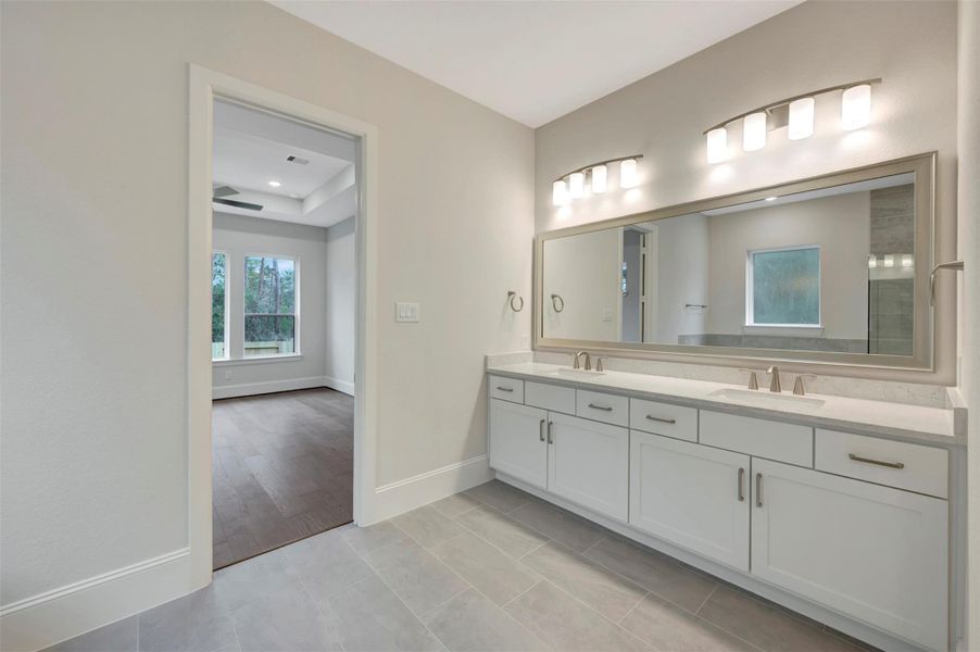 Furnished interior view inside a new home in The Woodlands Hills 70’, Willis (Image 9).