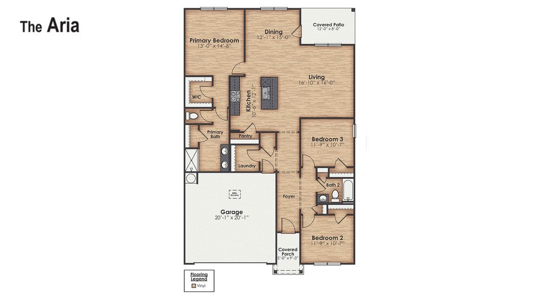 2D floor plan layout of this home in Sidbury Station, Castle Hayne, NC (Image 3).
