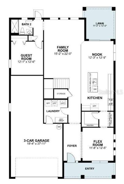 2D floor plan layout of this home in Eden at Crossprairie, St. Cloud, FL (Image 5). 2D floor plan layout of this home in Eden at Crossprairie, St. Cloud, FL (Image 5).