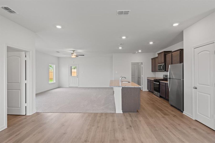Furnished interior view inside a new home in Big Sky Estates, Ponder (Image 4).