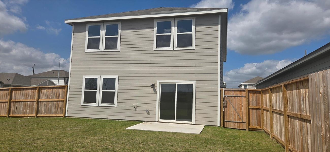 Exterior details and patio area of a home in Cedar Pointe, Crosby (Image 16). Exterior details and patio area of a home in Cedar Pointe, Crosby (Image 16).