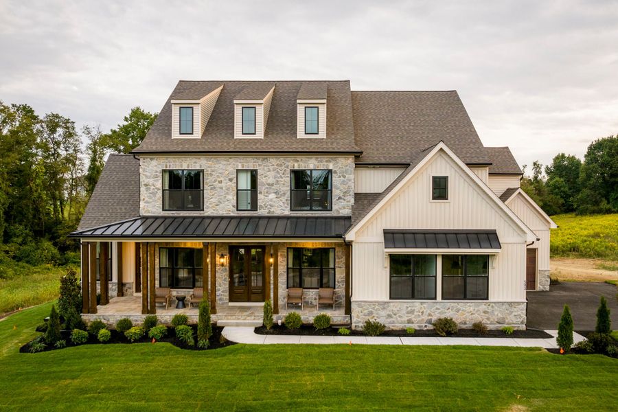Representative exterior photo of a completed home built from the Devonshire by Keystone Custom Homes in Preserve at Mayes Meadow, Cornelius, NC (Image 32).