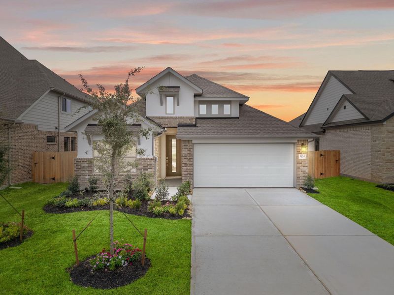 Front exterior of a new home in , Spring, TX, highlighting curb appeal (Image 23). Front exterior of a new home in , Spring, TX, highlighting curb appeal (Image 23).