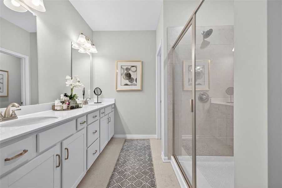 Furnished interior view inside a new home in Townes At The Stiles, Cartersville (Image 28). Furnished interior view inside a new home in Townes At The Stiles, Cartersville (Image 28).