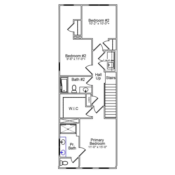 2D floor plan layout of this home in Renaissance at White Oak, Garner, NC (Image 3).