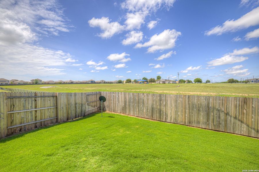 Exterior details and patio area of a home in August Fields, New Braunfels (Image 28).