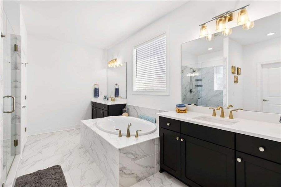 Furnished interior view inside a new home in East Harbor II at Chestatee, Dawsonville (Image 32).