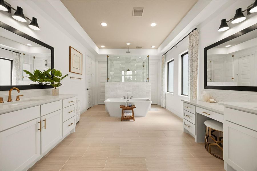 Furnished interior view inside a new home in Bridgeland, Cypress (Image 30).