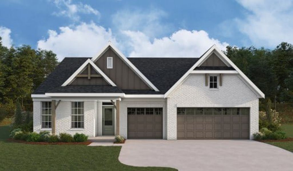Representative exterior photo of a completed home built from the Emmett by Fischer Homes in Stonehaven, Hoschton, GA (Image 11).
