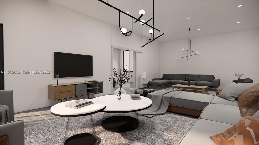 Furnished interior view inside a new home in , Miami (Image 13).