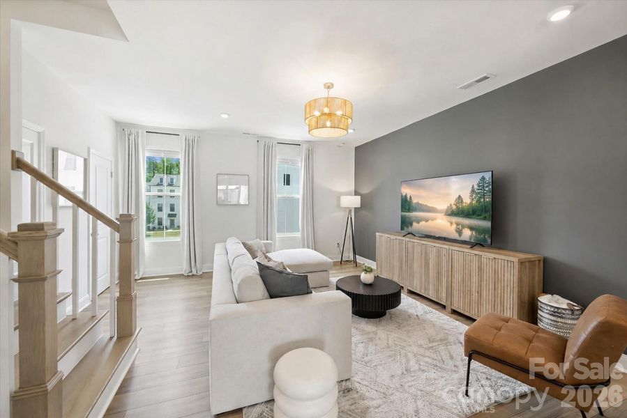 Furnished interior view inside a new home in The Townes of Cotswold, Charlotte (Image 26).