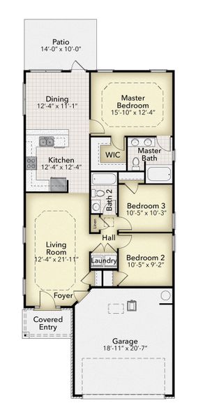 2D floor plan layout of this home in Allison Acres, Cantonment, FL (Image 4).