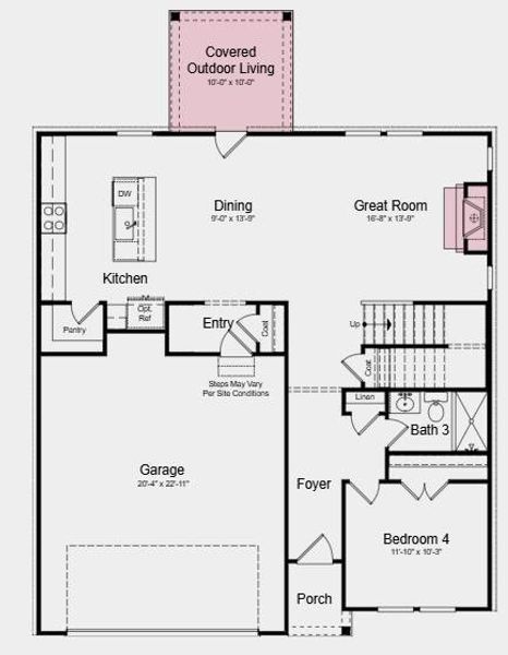 2D floor plan layout of this home in Weatherfield, Buford, GA (Image 2). 2D floor plan layout of this home in Weatherfield, Buford, GA (Image 2).